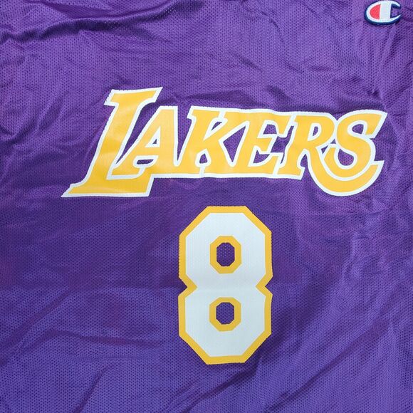 Vintage Kobe Bryant Los Angeles Lakers #8 Champion Jersey Purple 48 Rookie - Picture 3 of 11